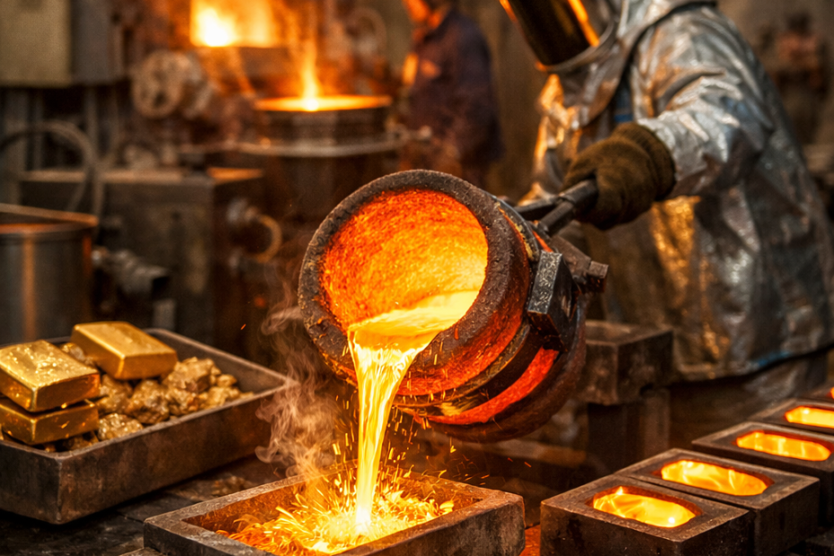 Refined Ugandan gold bars